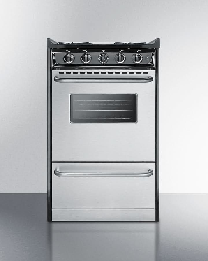 Summit - 20 Wide Gas Range, Open Burners - TNM1107BRW