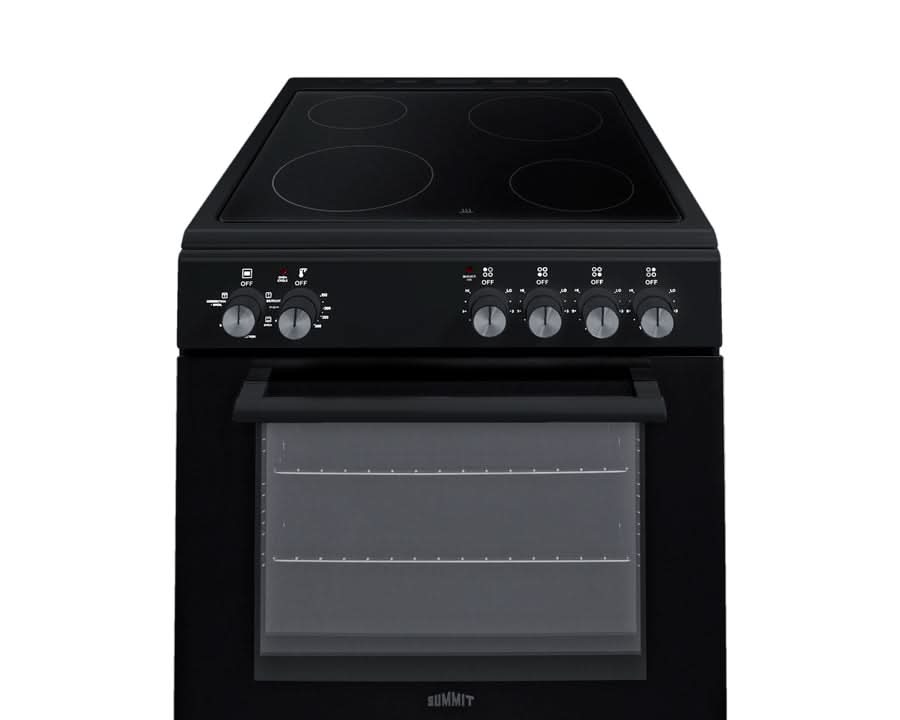 Summit - 24 Wide Electric Smooth-Top Range - REXT24BL