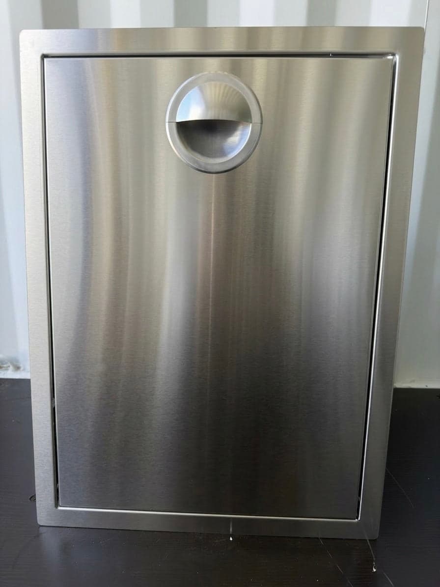 Pacific Coast Manufacturing Stainless Steel Tilt-Out Trash Drawer - PCM-200-TRTO-OB