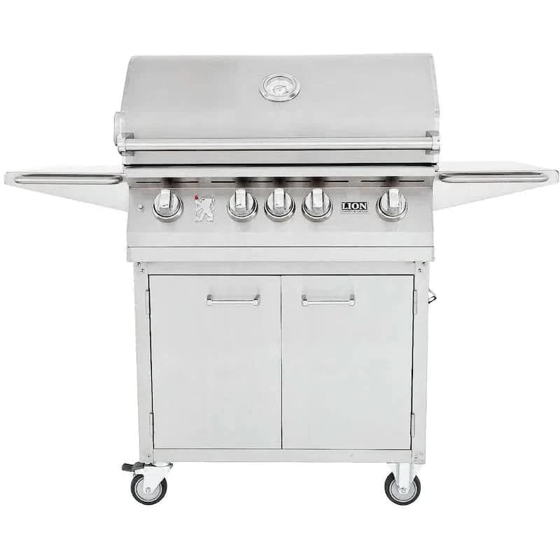 Lion L75000 32-Inch Stainless Steel Liquid Propane Gas Grill on Cart - 53621 + 75625