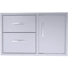Sunstone 36 Beveled Style Double Drawer & Door Combo w/Removable Support Frame - BA-DDC36