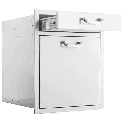 PCM 260 Series 20 Inch Single Drawer & Roll Out Trash/Recycling Bin Combo - BBQ-260-TR-DR1 - image 2
