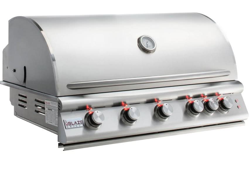 Blaze Premium LTE - 40-Inch 5-Burner Built-In Grill - Liquid Propane Gas with Grill Lights - BLZ-5LTE2-LP