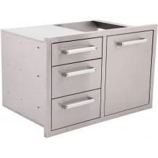 Whistler Outdoor Kitchen Triple Drawer & Trash Drawer Combo, 304 Stainless Steel - CBATDT