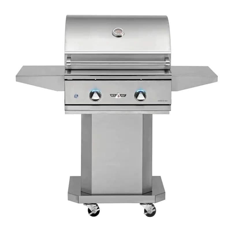 Delta Heat - 26-Inch 2- Burner Freestanding Grill - Liquid Propane Gas - DHBQ26G-DL + DHPB26-C
