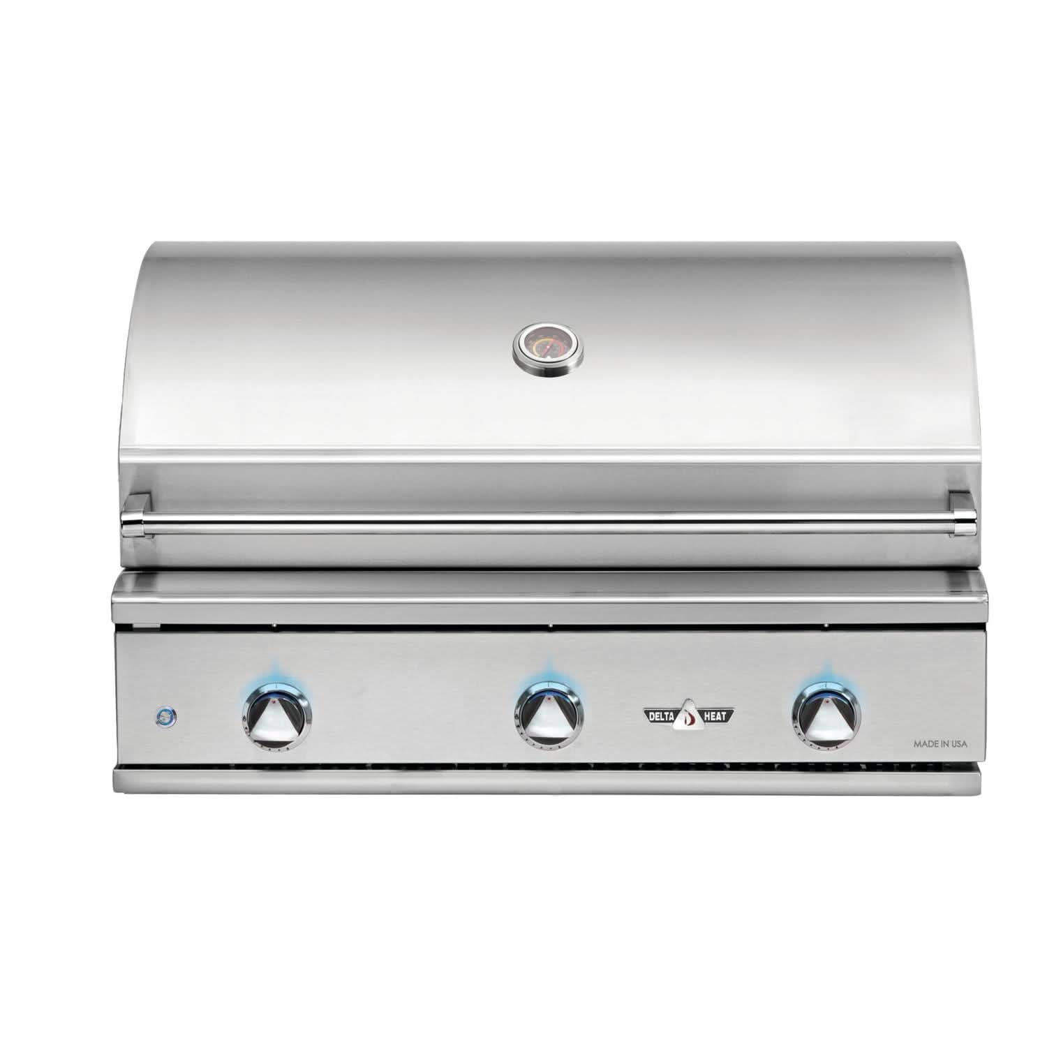 Delta Heat - 38-Inch 3-Burner Built-In Grill - Liquid Propane Gas - DHBQ38G-DL