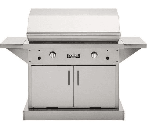 TEC Patio FR - 44-Inch 2-Burner Freestanding Infrared Grill - Liquid Propane Gas On Stainless Cabinet - PFR2LPCABS