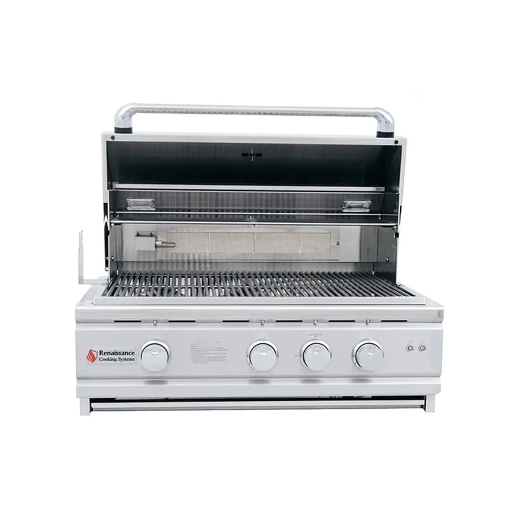 RCS Cutlass Pro 30-Inch 3-Burner Built-In Grill with Blue LED Lights and Rear Burner - Natural Gas - RON30A - image 3