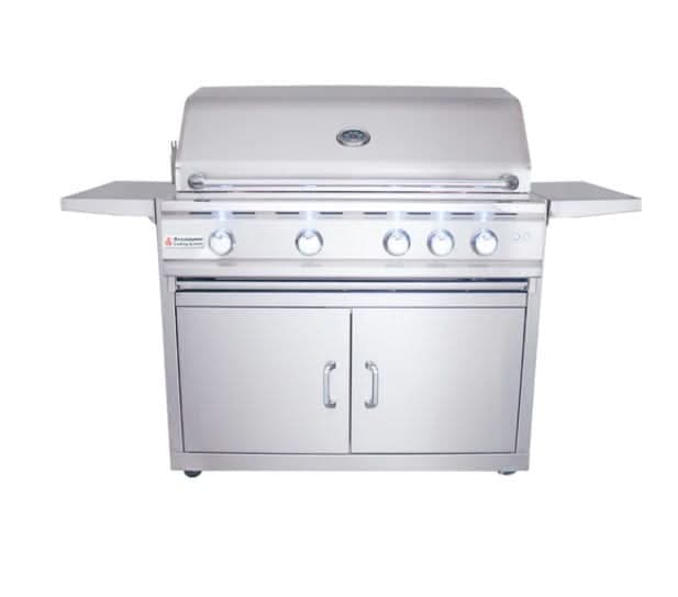 RCS Cutlass Pro - 38-Inch 4-Burner Freestanding Grill with Blue LED Lights and Rear Burner - Natural Gas - RON38A + RONKC