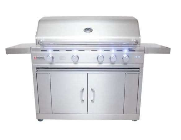 RCS Cutlass Pro - 42-Inch 4-Burner Freestanding Grill with Rear Infrared Burner and Blue LED Lights - Natural Gas - RON42A + RONJC