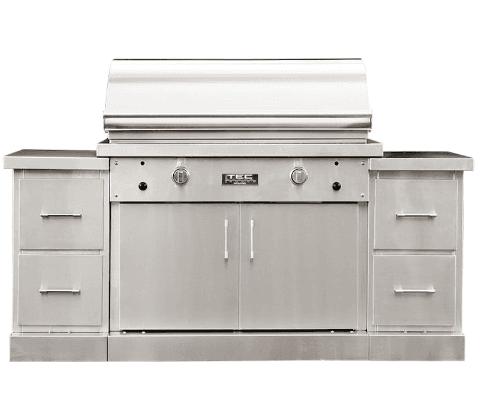 TEC Sterling Patio FR - 44-Inch 2-Burner Infrared Grill - Natural Gas on Stainless Steel Island - STPFR2NTISL