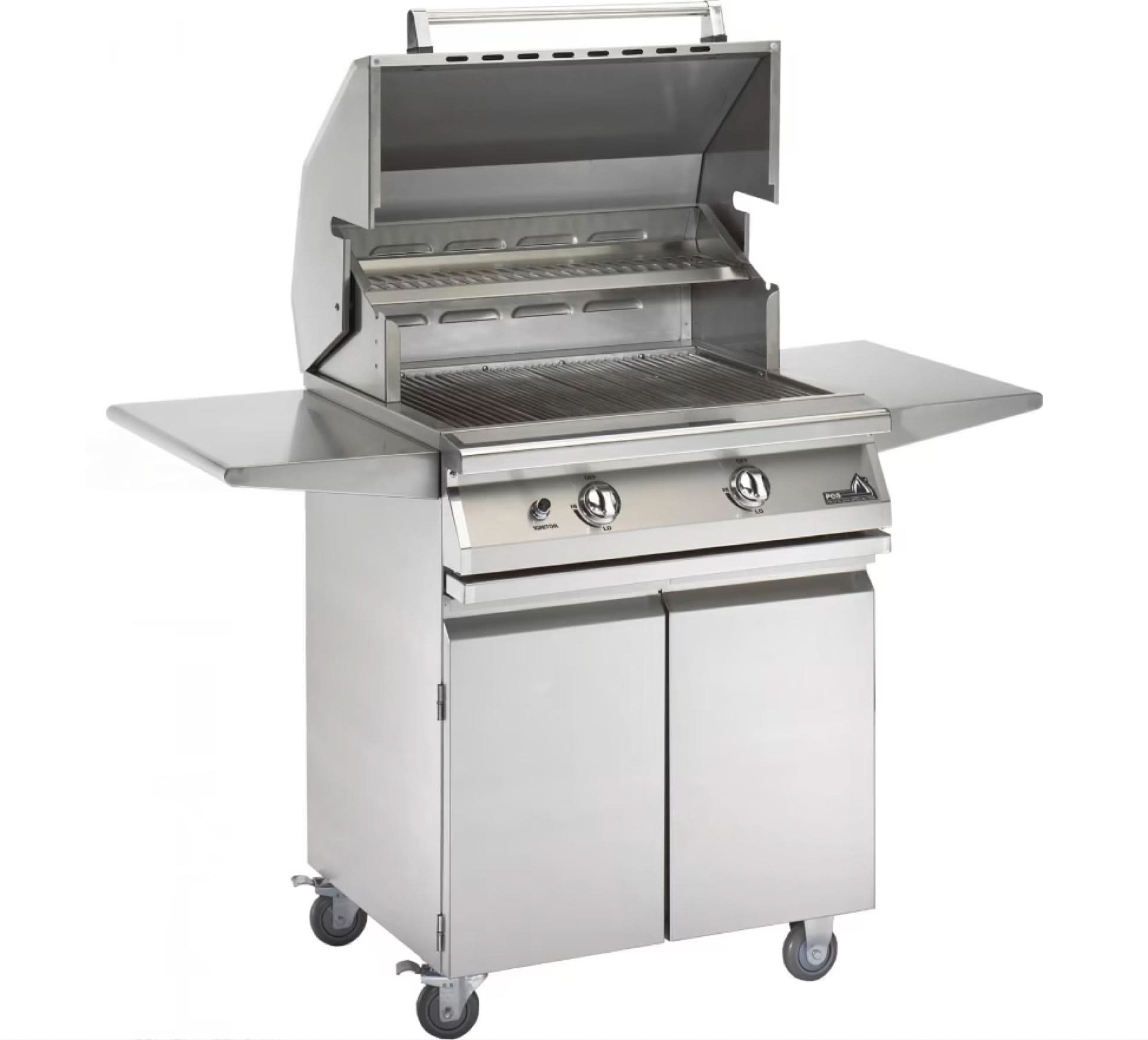 PGS Legacy Newport Gourmet - 30-Inch 2-Burner Freestanding Grill with Rotisserie - Liquid Propane Gas - S27RLP + S27CART