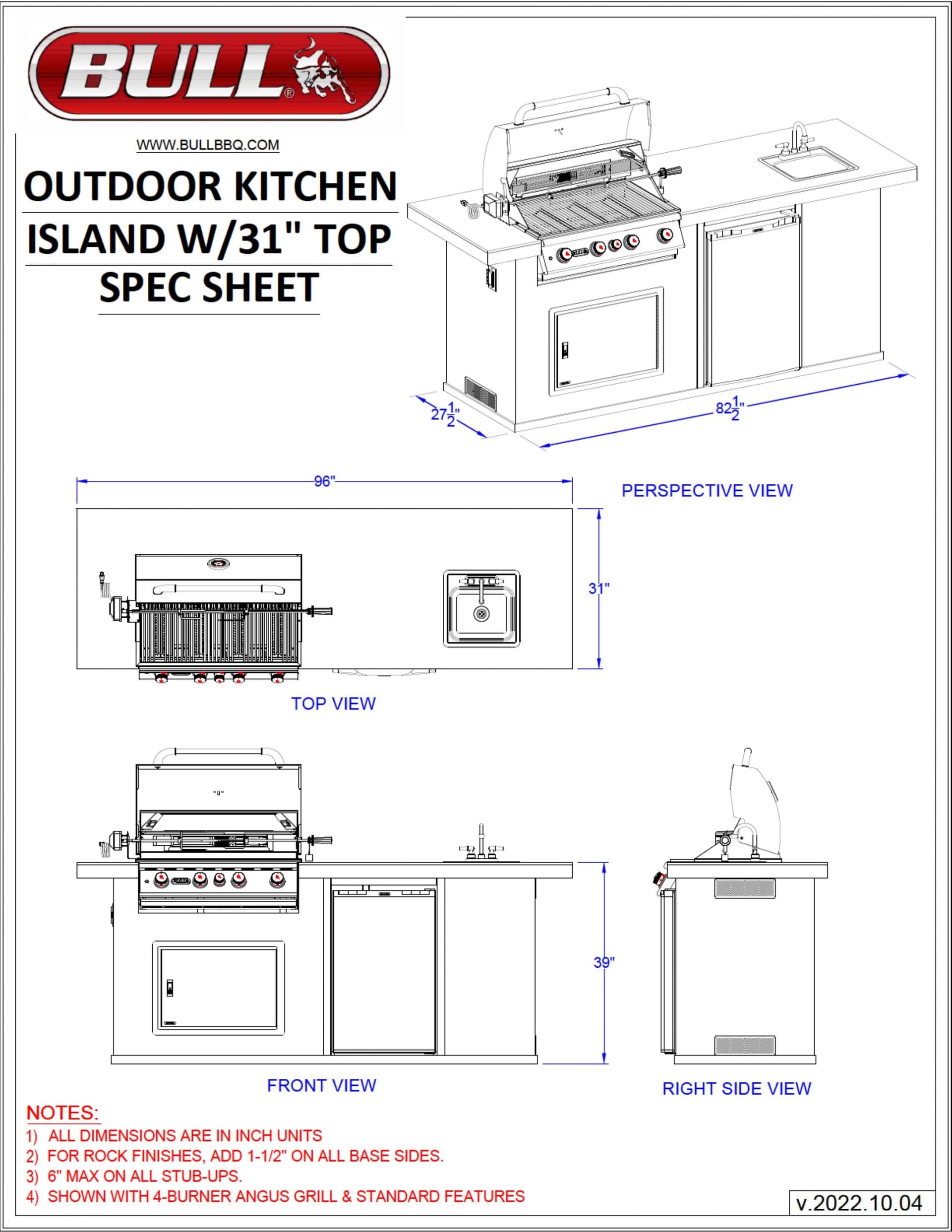 Bull Island Outdoor Kitchen Quartzsite Base - 31010-LP - image 4