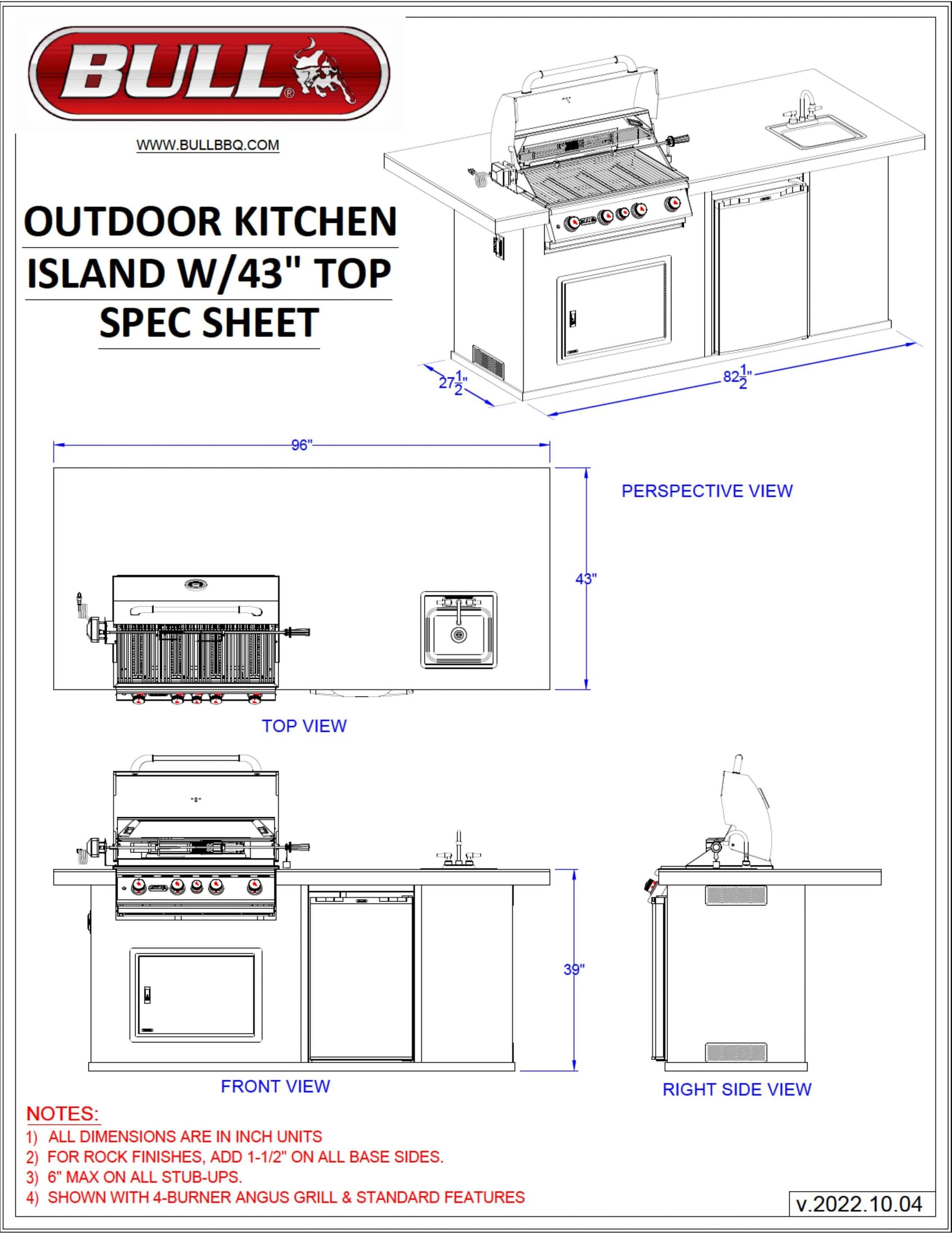 Bull Island Outdoor Kitchen Quartzsite Base - 31010-LP - image 6