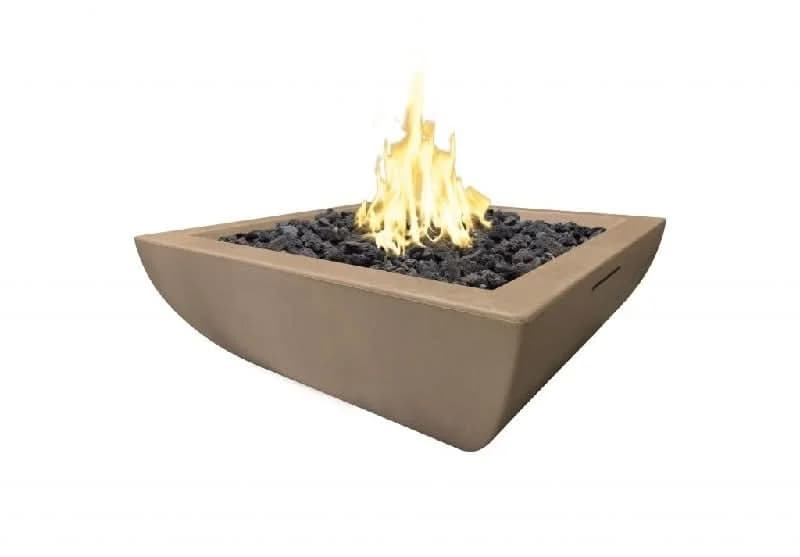 American Fyre Designs 30 Inch Bordeaux Petite Square Fire Bowl, Cafe Blanco, Natural Gas- 431-CB-11-M6NC