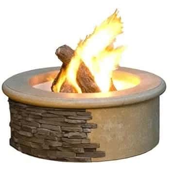 American Fyre Designs 39 Inch Round Contractor's Model Firepit, White Concrete, Natural Gas- 685-WC-11-M6NC