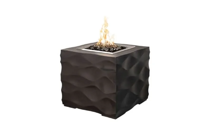American Fyre Designs 22 3/4 Inch Voro Cube Firetable, Cafe Blanco, Propane Gas- 726-CB-11-M2PC
