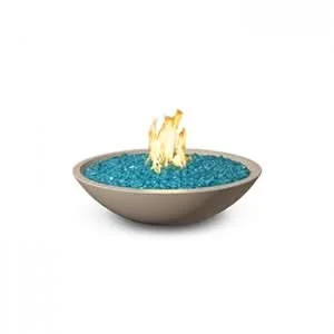 American Fyre Designs 24 Inch Marseille Round Fire Bowl, White Aspen, Natural Gas- 755-WA-11-M2NC