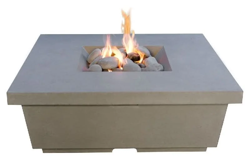 American Fyre Designs Reclaimed Wood 15 1/2 Inch Contempo Square Firetable, French Barrel Oak, Propane Gas- 784-BA-FO-M2PC