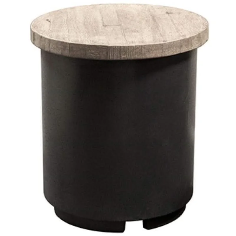 American Fyre Designs Reclaimed Wood 17 Inch Contempo Propane Tank Cover or End Table, Silver Pine- 8510-BA-SP