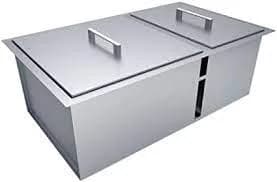 Sunstone Over/Under Height Double Basin Sinks with Covers, 34 x 12 - B-SK34