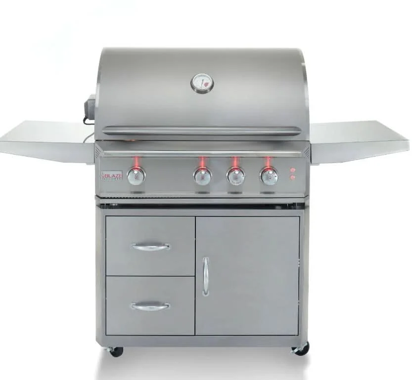 Blaze Professional LUX - 34-Inch 3-Burner Freestanding Grill - Liquid Propane Gas with Rear Infrared Burner - BLZ-3PRO-LP + BLZ-3PRO-CART-LTSC