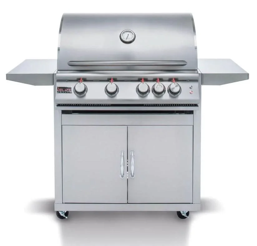 Blaze Premium LTE - 32-Inch 4-Burner Freestanding Grill - Liquid Propane Gas with Rear Infrared Burner & Grill Lights - BLZ-4LTE2-LP + BLZ-4-CART-SC