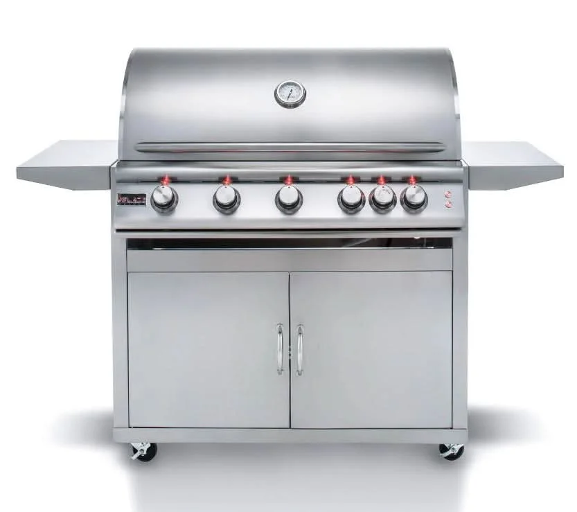 Blaze Premium LTE - 40-Inch 5-Burner Freestanding Grill - Liquid Propane with Rear Infrared Burner & Grill Lights - BLZ-5LTE2-LP + BLZ-5-CART-SC