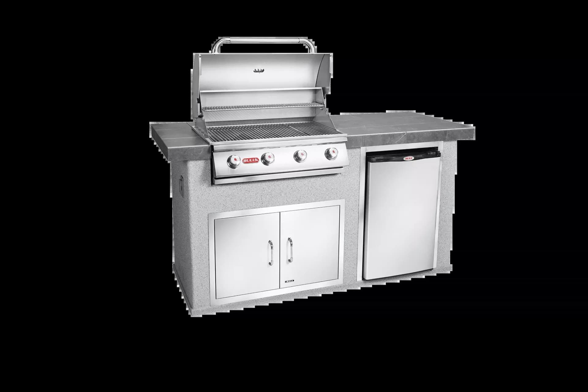 Bull Island Power Q Outdoor Island Kitchen & Grill Rock Base - 31007-NG