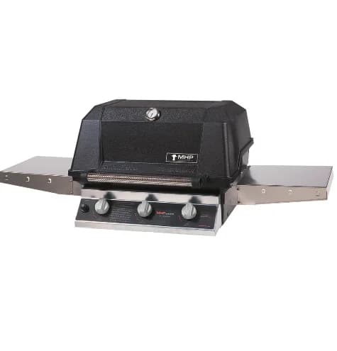 MHP WHRG4DD - 57-Inch 3-Burner Hybrid Stainless Patio Base Grill with SearMagic Grids and Hybrid Burners - Natural Gas - WHRG4DD-NS + OCOL + OP-N