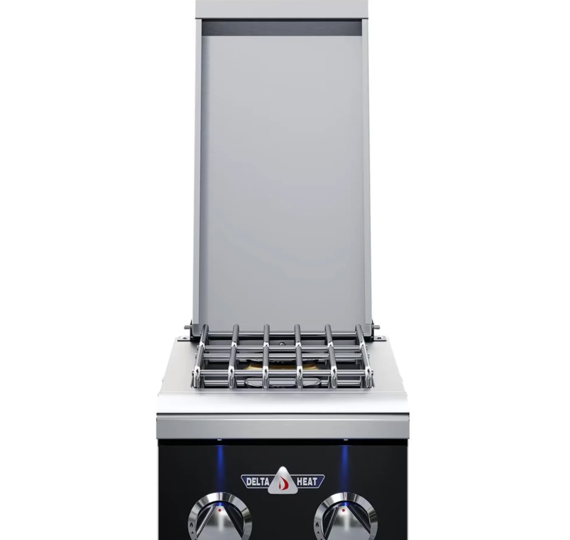 Delta Heat 12-in Built-In Natural Gas Double Side Burner - Black Control Panel - DHSB2-DKN