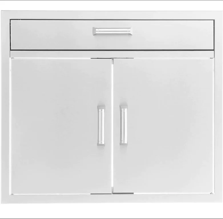 PCM 30-Inch Stainless Steel Double Door & Single Drawer Combo, Contempo - BBQ-260-AD30-DR1 + BBQ-350H-Handle (3)