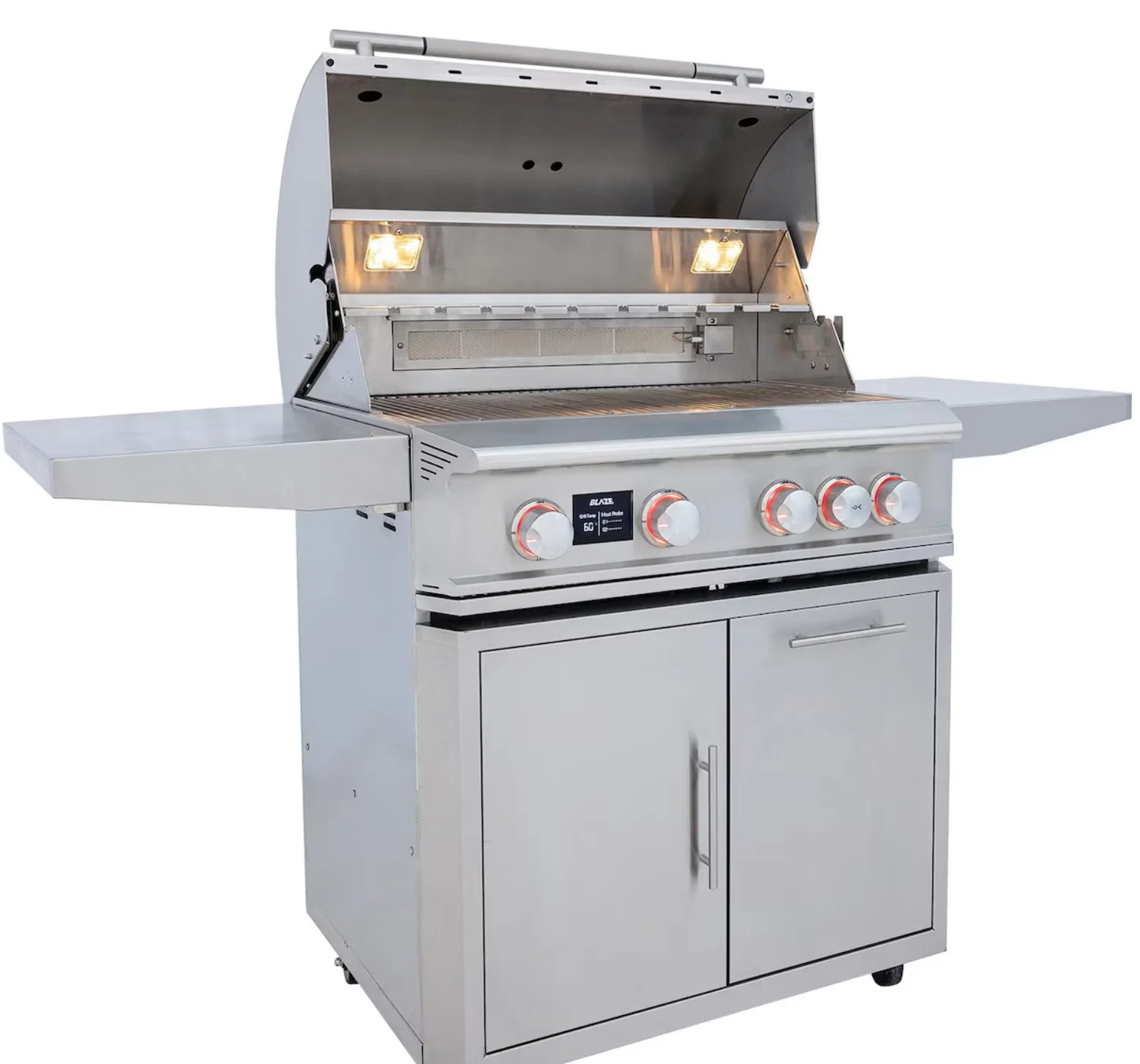 Blaze LTE PRO 32-Inch 4-Burner Natural Gas Grill w/ Digital Temperature Screen & Rear Infrared Burner- BLZ-4LTEPRO-NG + BLZ-4LTEPRO-CART-LTSC