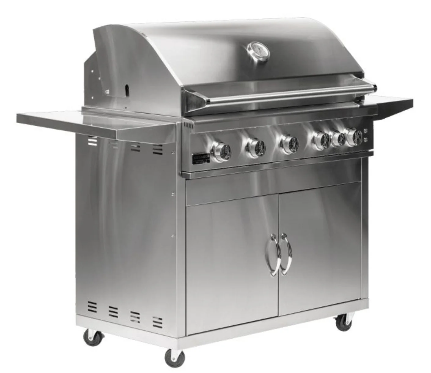 Broilmaster B-Series Deluxe 40-Inch Stainless Steel Freestanding Gas Grill with Rear Infrared Burner- BSB405N+BSACT40