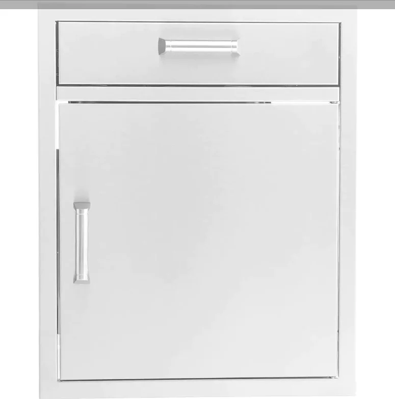 PCM 21-Inch Stainless Steel Single Access Door & Drawer Combo, Contempo - BBQ-260-SV24-DR1 + BBQ-350H-Handle (2)