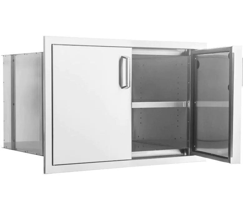 PCM 32-Inch Stainless Steel Sealed Dry Storage Pantry With Shelf, Contempo - BBQ-260-DRY-STG + BBQ-350H-Handle (2)