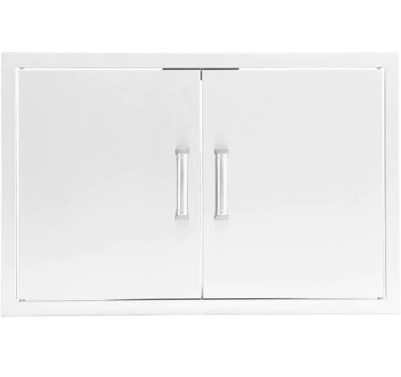 PCM 32-Inch Stainless Steel Double Access Door, Contempo - BBQ-260-AD32 + BBQ-350H-Handle (2)