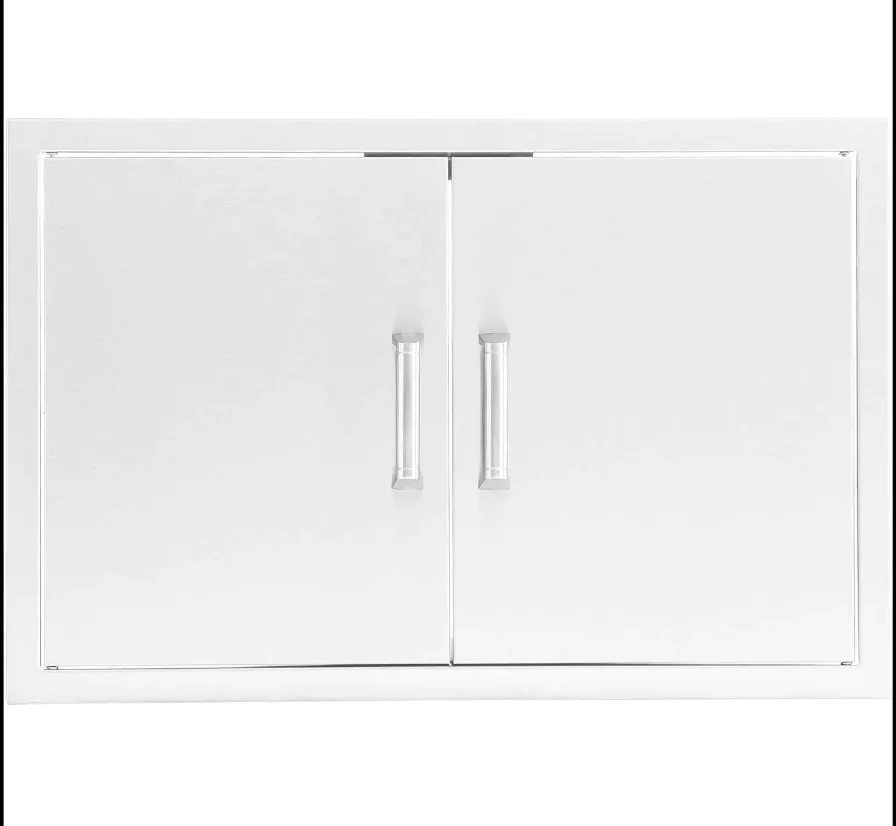 PCM 25-Inch Stainless Steel Double Access Door, Traditional - BBQ-260-AD25 + BBQ-350H-Handle (2)