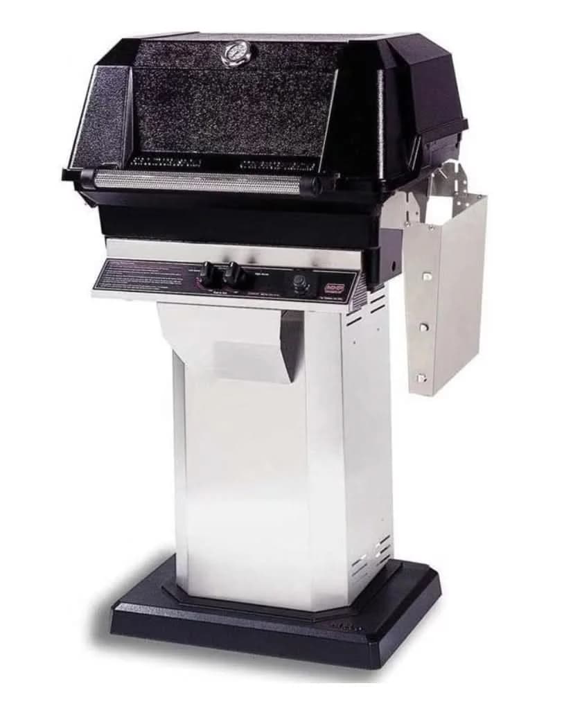 MHP JNR4DD - 37-Inch 2-Burner Stainless Patio Base Grill with Stainless Steel Shelves and Sear Magic Grids - Liquid Propane Gas - JNR4DD-PS + OCOL + OP-P