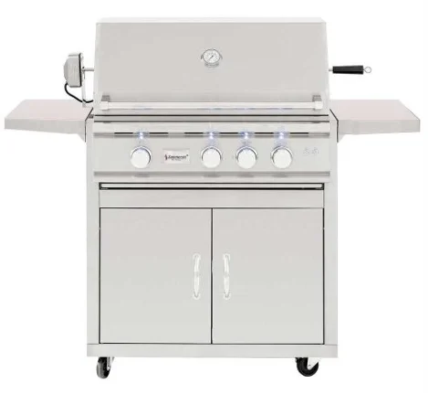 Summerset TRL - 32-Inch 3-Burner Freestanding Grill with Rotisserie - Liquid Propane Gas - TRL32-LP + CART-TRL32
