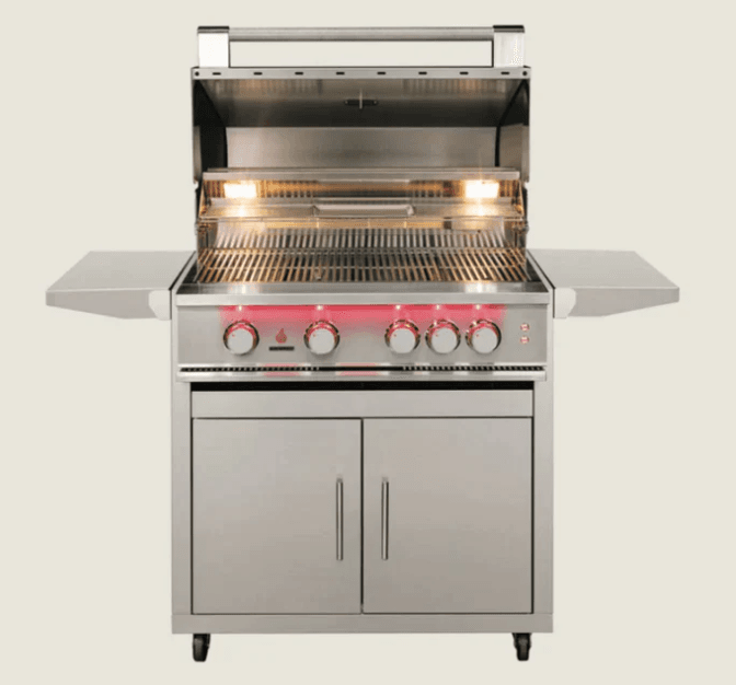 TrueFlame 40" 5 Burner Gas Grill - Liquid Propane + Freestanding Cart for 40" Gas Grill - TF40-LP + CART-TF-40DC