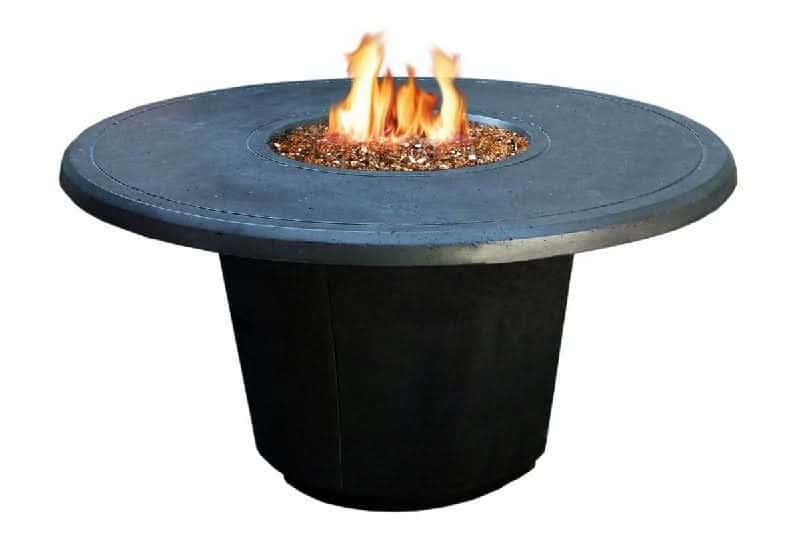 American Fyre Designs 24 Inch Cosmopolitan Round Firetable, Dark Basalt, Natural Gas- 645-DB-11-M2NC