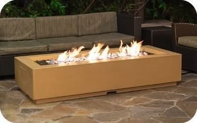 American Fyre Designs 72 Inch Louvre Long Rectangle Firepit, Smoke, Natural Gas- 688-SM-11-M8NC