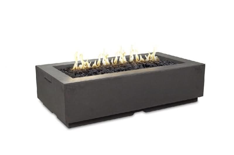 American Fyre Designs 56 Inch Louvre Rectangle Firepit, Smoke, Natural Gas- 689-SM-11-M7NC