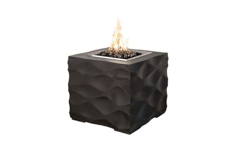 American Fyre Designs 22 3/4 Inch Voro Cube Firetable, Black Lava, Natural Gas- 726-BA-11-M2NC