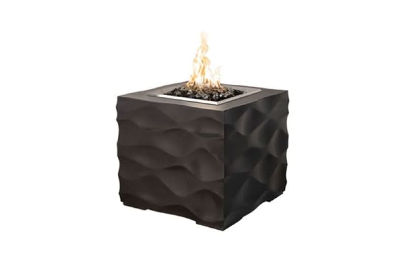 American Fyre Designs 22 3/4 Inch Voro Cube Firetable, Black Lava, Natural Gas- 726-BA-11-M2NC