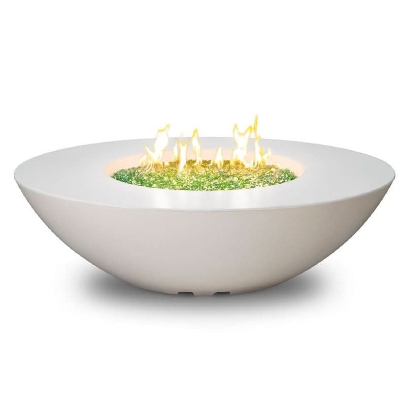 American Fyre Designs 18 Inch Calais Oval Firetable, White Aspen, Propane Gas- 759-WA-11-M4PC