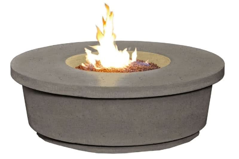 American Fyre Designs Reclaimed Wood 15 1/2 Inch Contempo Round Firetable, Silver Pine, Propane Gas- 782-BA-SP-M2PC