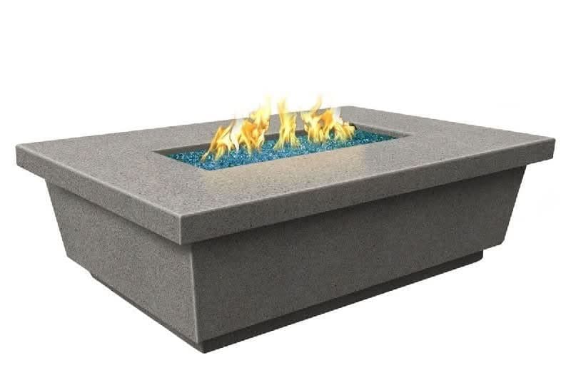 American Fyre Designs 5 1/2 Inch Contempo Rectangle Firetable, Smoke, Propane Gas- 783-SM-11-M4PC