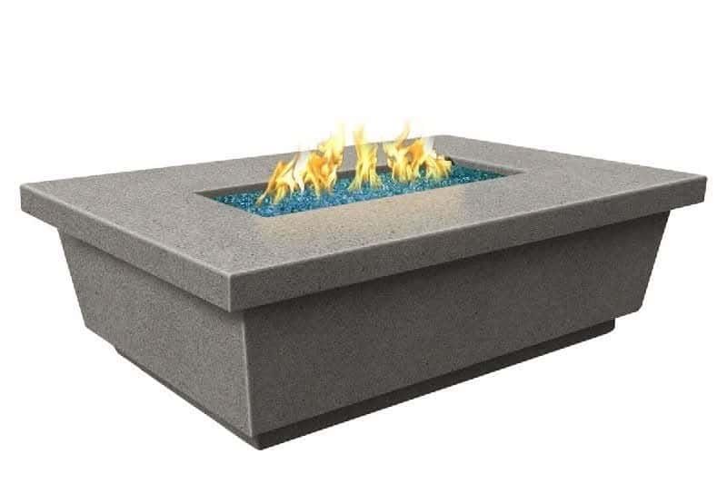 American Fyre Designs 5 1/2 Inch Contempo Rectangle Firetable, Cafe Blanco, Propane Gas- 783-CB-11-M4PC
